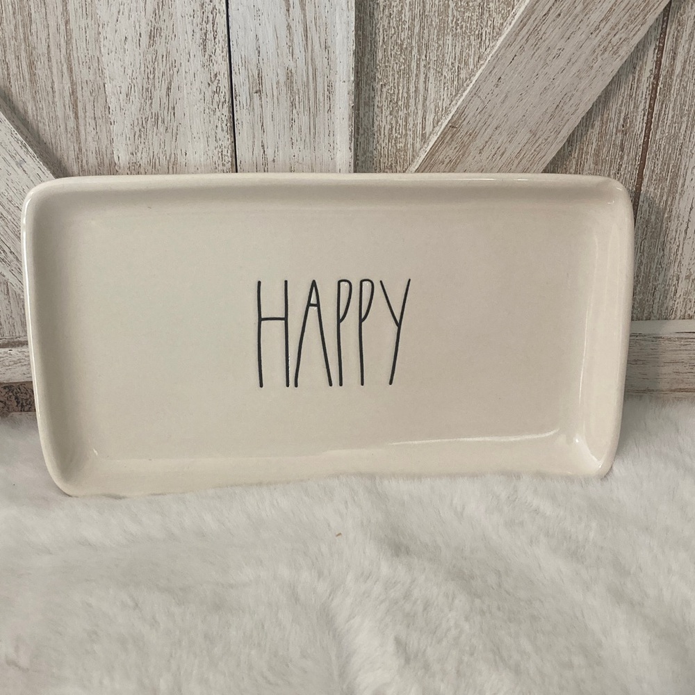 Rae Dunn Happy Rectangular Tray